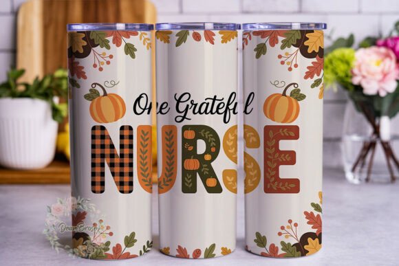 Autumn Grateful Nurse 20oz Tumbler Wrap