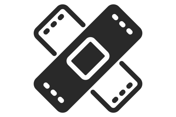 Band Aid Black Icon: Medical Plaster Sym