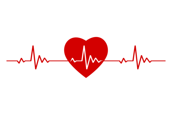 Cardio Rhythm Line: EKG Symbol for Medical Embroidery