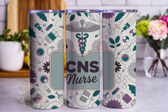 CNS Nurse Floral Medical Tumbler Wrap