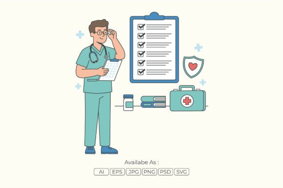 Doctor Analyzing Medical Report