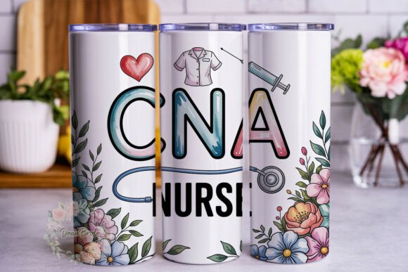 Floral CNA Nurse 20oz Tumbler Wrap