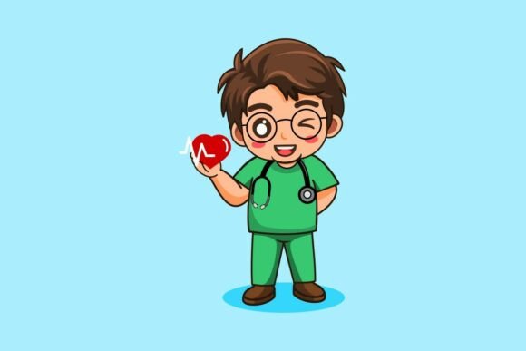 Male Nurse Holding Heartbeat Line