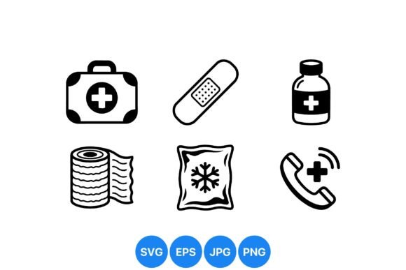 Medical First Aid Icon Set