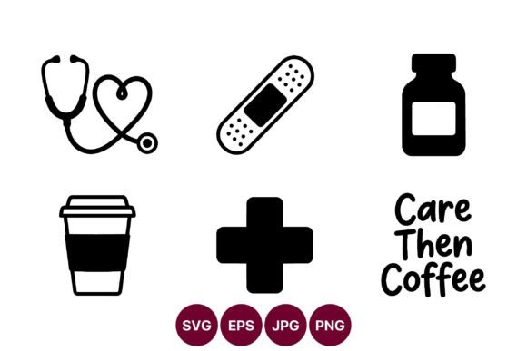Medical Icons Collection Coffee Theme