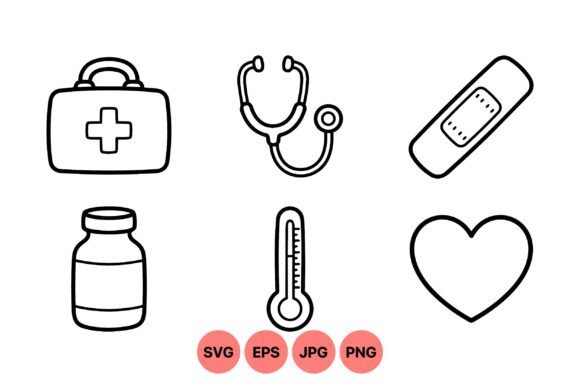 Minimal Medical Icon Line Art