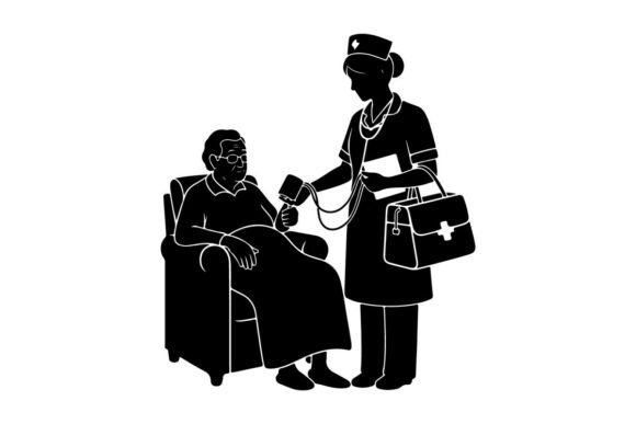Nurse Measuring Senior Man’s Blood Pressure