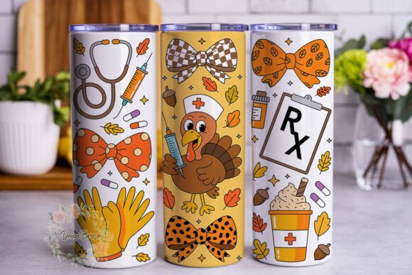 Nurse Turkey Fall 20oz Tumbler Wrap