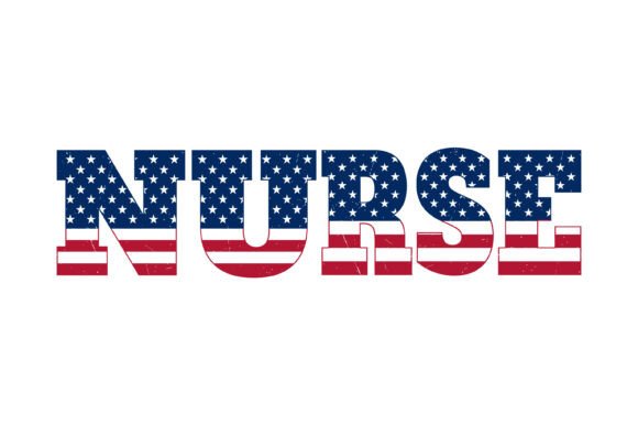 Patriotic Nurse Typography Design