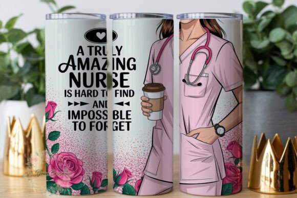 Pink Nurse Glitter 20oz Tumbler Wrap