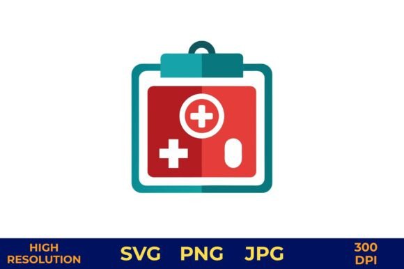 Red First Aid Kit with Medical Cross