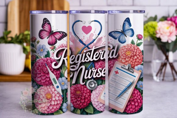 Registered Nurse Floral 20oz Wrap