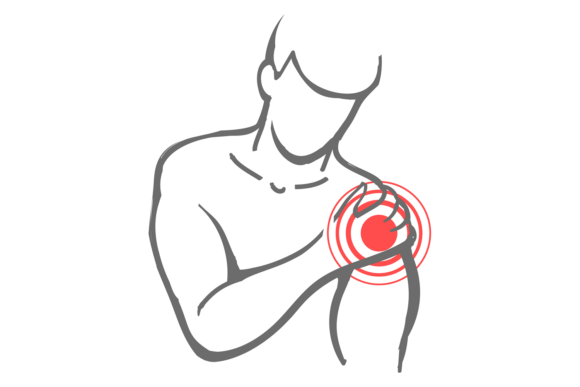 Shoulder Pain. Hand Treatment Medical Bo