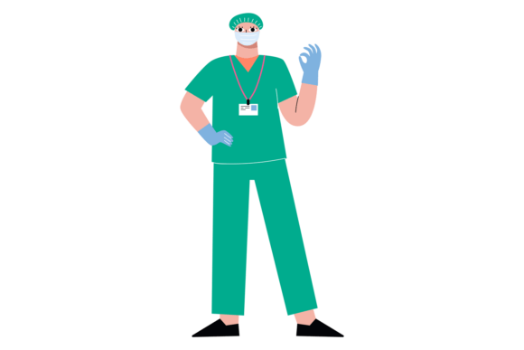 Surgeon Character. Professional Medical